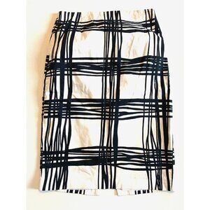 Express Design Studio Geometric Square Print Black & White Pencil Skirt …